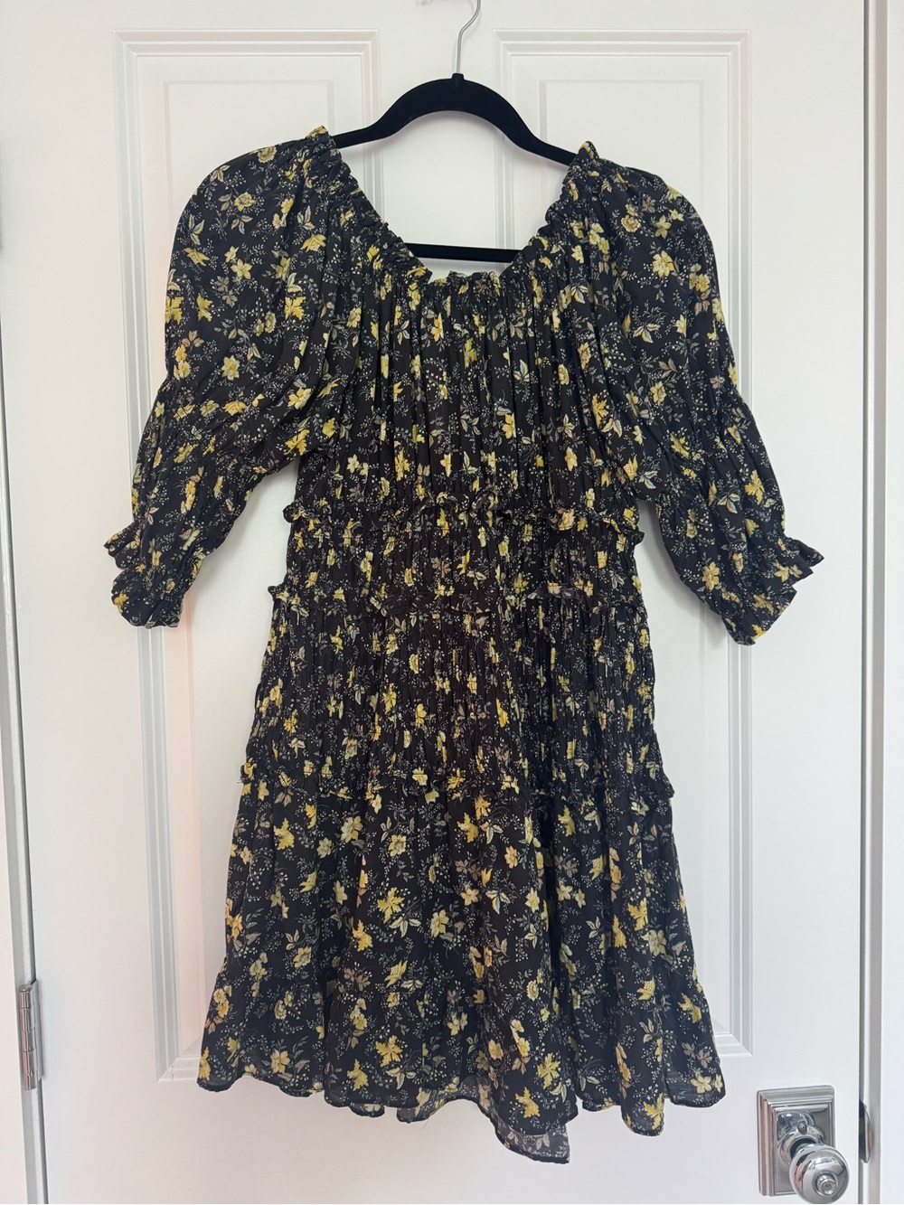 Doen Ismene shirred floral-print organic cotton-blend voile mini dress NWOT - Picture 4 of 4